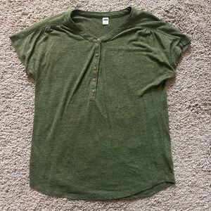 Old Navy Olive Green Short Sleeve Henley Tee